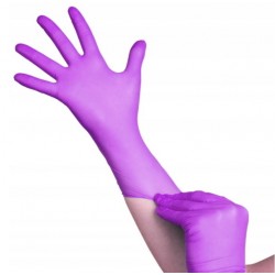 Rękawice Nitrylowe, bezpudrowe wrzos- Nitrylex roz.S