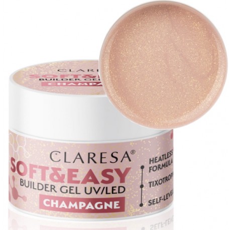 Claresa żel budujący Soft&Easy Champagne- drobinki 12g
