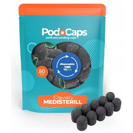 10x Kapturki ścierne do pedicure 13mm 80 Clavier