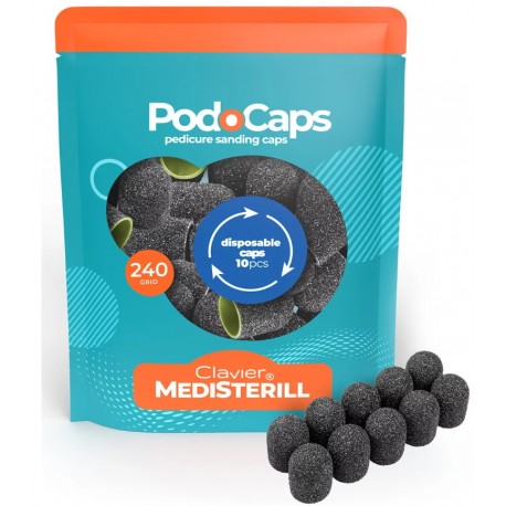 10x Kapturki ścierne do pedicure 13mm 240 Clavier