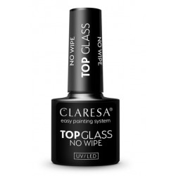 CLARESA TOP GLASS No Wipe 5g- Efekt mokrych paznokci