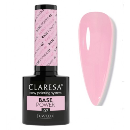 CLARESA BAZA POWER HYBRYDOWA 07  cukierkowy różowy odcień