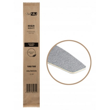 Nail4u  Pilnik SLIM NATURAL II ŁÓDKA 100/180 -50 sztuk