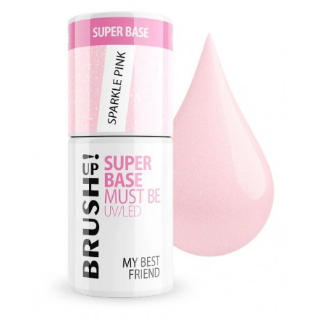 Brushup! Baza hybrydowa Super Base do paznokci Sparkle Pink 5g