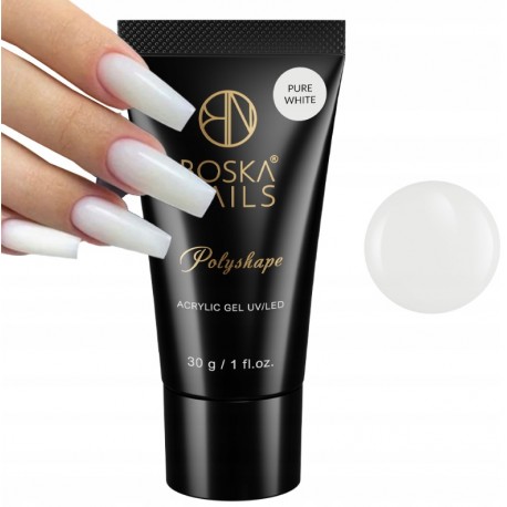 Boska Nails Akrylożel PolyShape Żel budujący do paznokci Pure White 30g