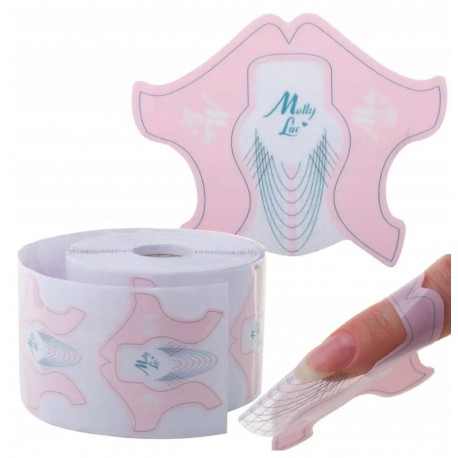 Formy do paznokci flexible pudrowy róż MollyLac plastikowe 500szt