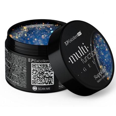 Excellent Pro Multifunction Gel Sapphire 15g żel budujący Blue z drobinką