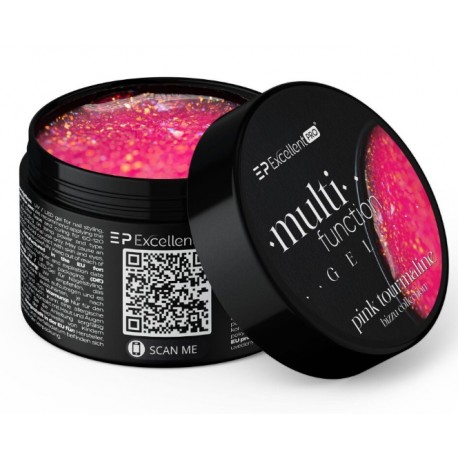 Excellent Pro Multifunction Gel Pink Tourmaline 15g żel budujący z drobinką