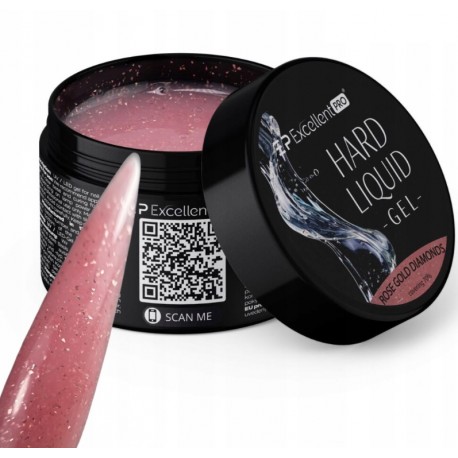 EXCELLENT PRO Żel Do Paznokci Hard Liquid Gel Rose Gold Diamond  30g