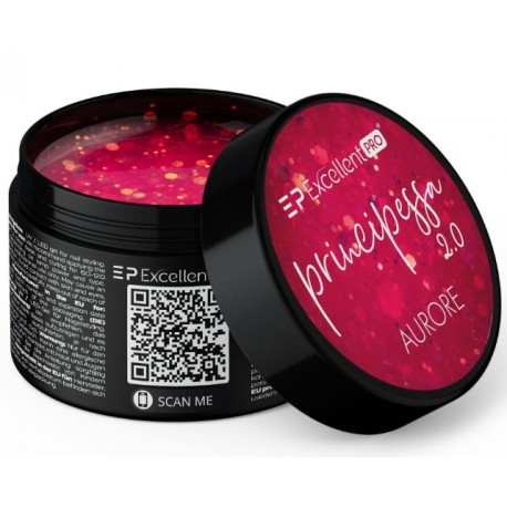 Excellent PRO Żel LED/UV Principessa 2.0 AURORE 15g Hexagon Pink