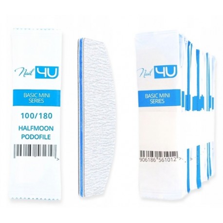 Nail4U Pilnik mini Podofile do paznokci ŁÓDKA 100/180 - 25 sztuk Pakiet