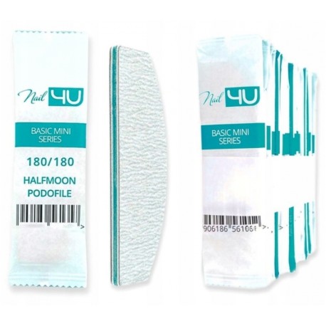 Nail4U Pilnik mini Podofile do paznokci ŁÓDKA 180/180 - 25 sztuk Pakiet