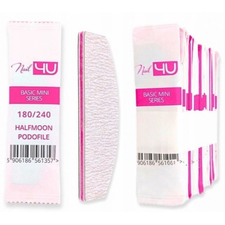 Nail4U Pilnik mini Podofile do paznokci ŁÓDKA 180/240 - 25 sztuk Pakiet
