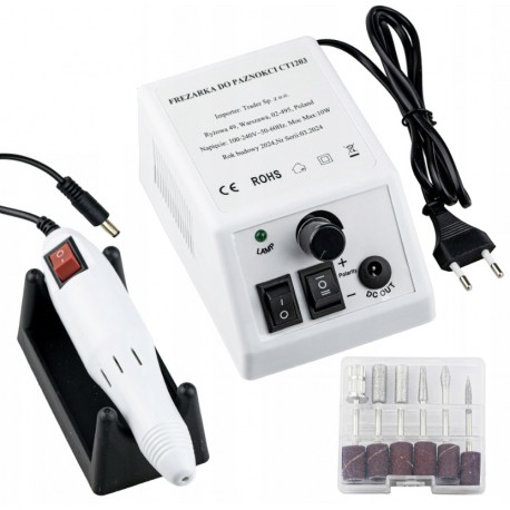 FREZARKA CT1203 do usuwania żelu/hybryd + frezy, biała