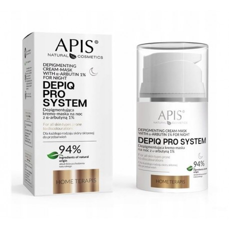 Apis DEPIQ PRO SYSTEM Depigmentująca kremo-maska na noc z arbutyną 1% 50ml