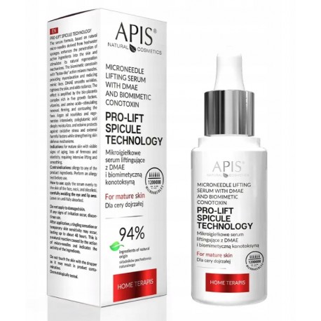 APIS PRO-LIFT Mikroigiełkowe serum liftingujące twarz DMAE 30ml anti-aging