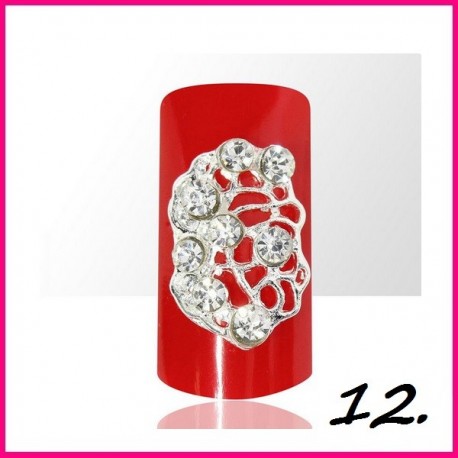 Biżuteria na paznokcie 3D z cyrkoniami 12