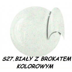Żel kolorowy NTN S27 biały z kolorowym brokatem