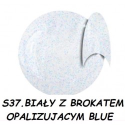 Żel kolorowy NTN S37 biały z brokatem opalizującym blue