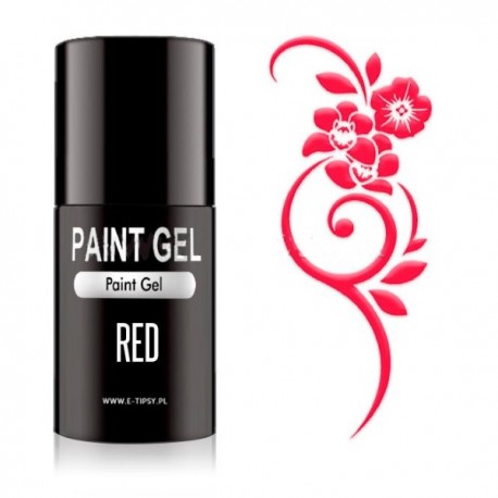 Paint Gel Suggar effect in brush - Red - 5ml